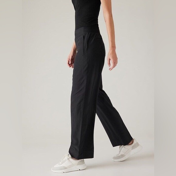 Athleta Pants - ATHLETA Brooklyn high rise trousers 2023 stretch straight leg pants black 4